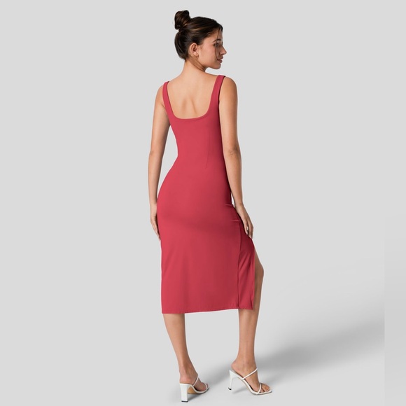 NWT Halara Square Neck Body-Con Midi Dress - Picture 2 of 6